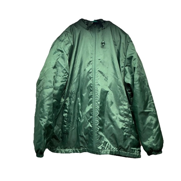 Totes Men's Size L Green Fleece Lined Winter Jacket Zip Front Detachable‎ Hood - Picture 1 of 4